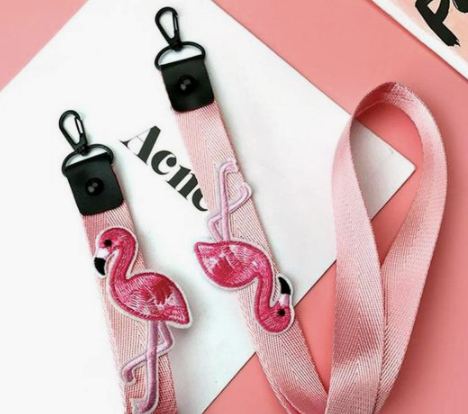 Flamingo Beaded Lanyard Holder Necklace