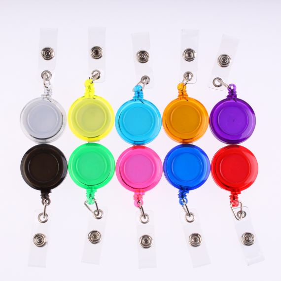 50 Pack Heavy Duty Retractable Badge Reels Batch Holder Name ID Badge Clips Keychain Badge Holder Key Card Retractable Holder Reel Clip for Office