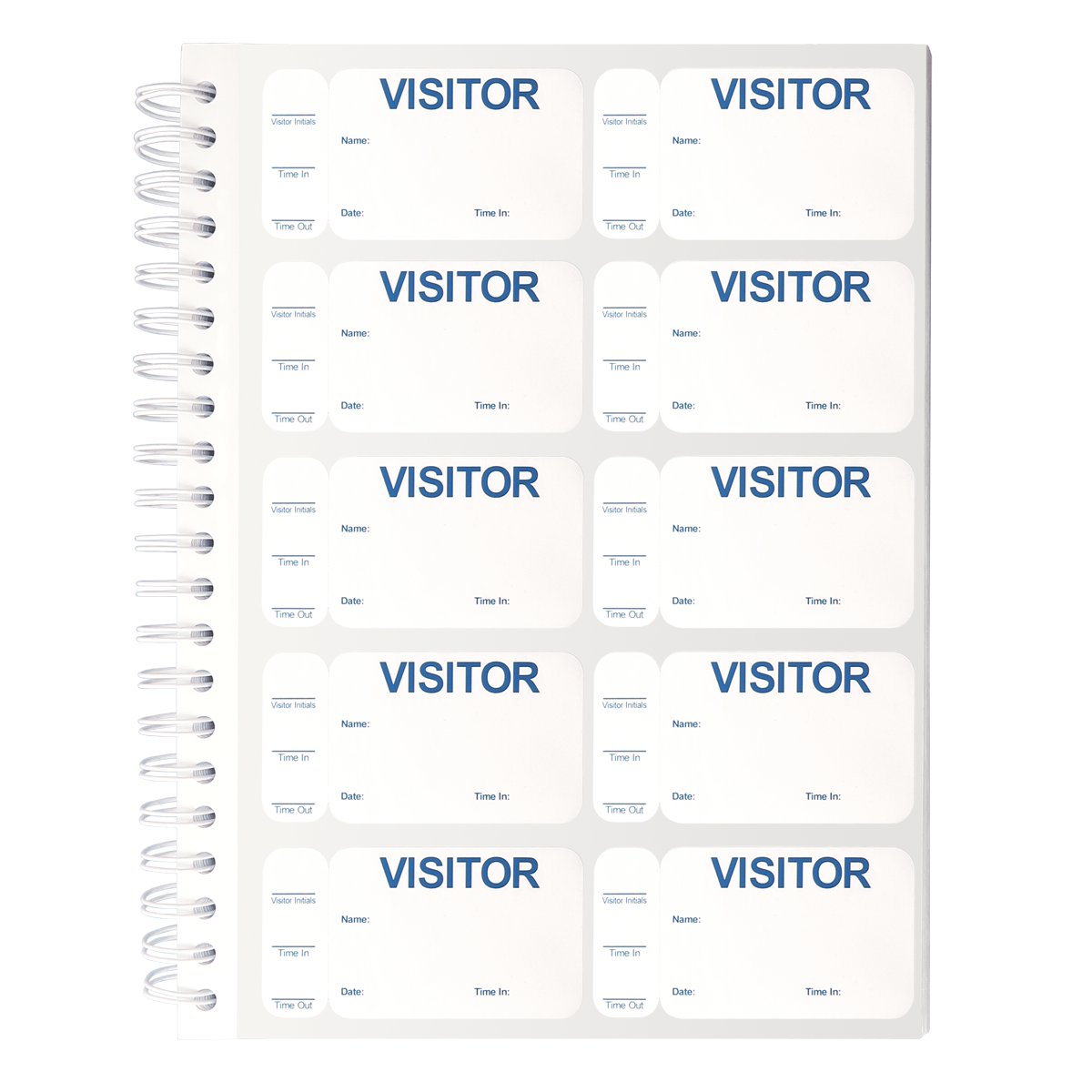 Non-Expiring Visitor Badge and Log Book - 500 Badges (05751)