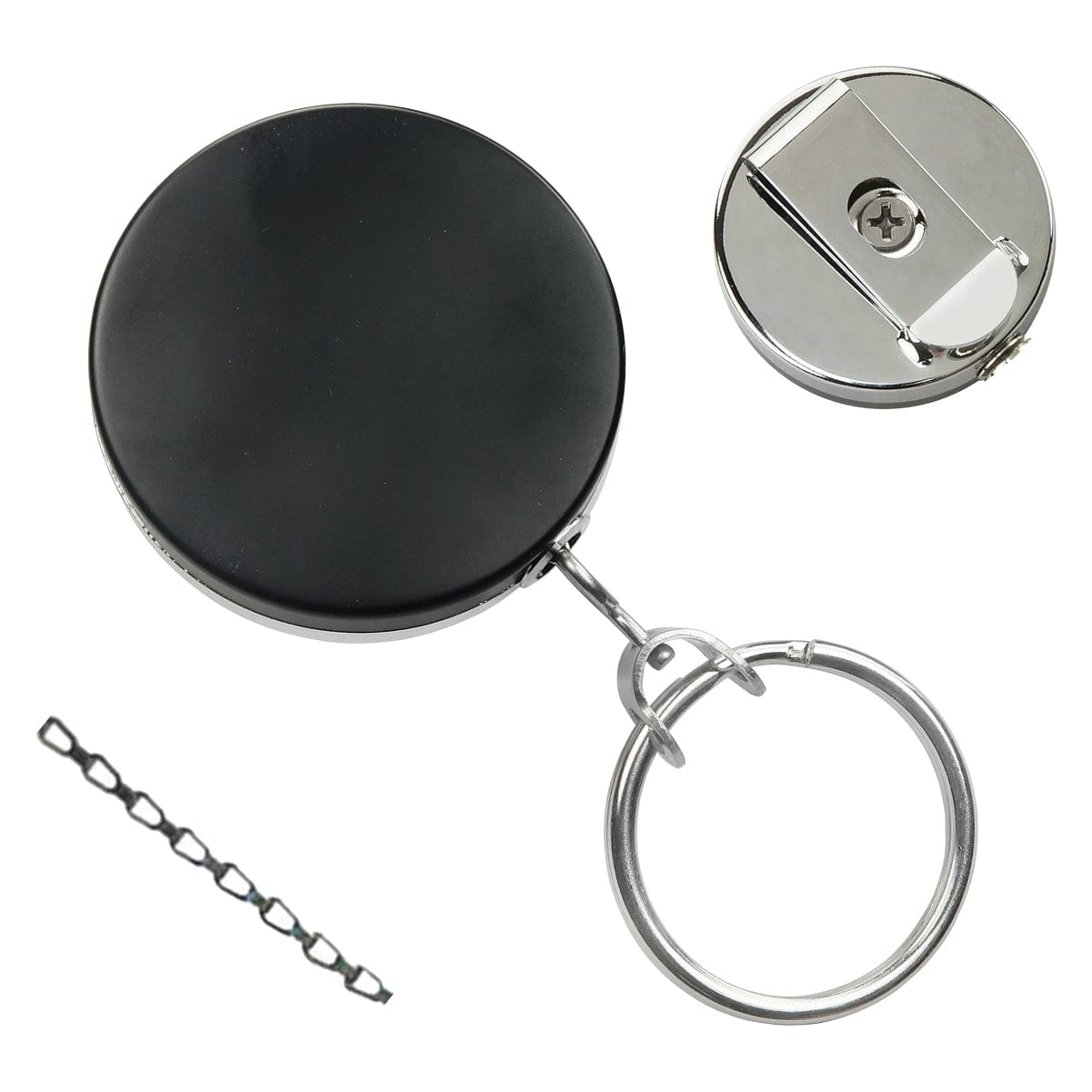 Solid Metal Retractable Badge Reel with Key Ring - Brilliant Promos - Be  Brilliant!