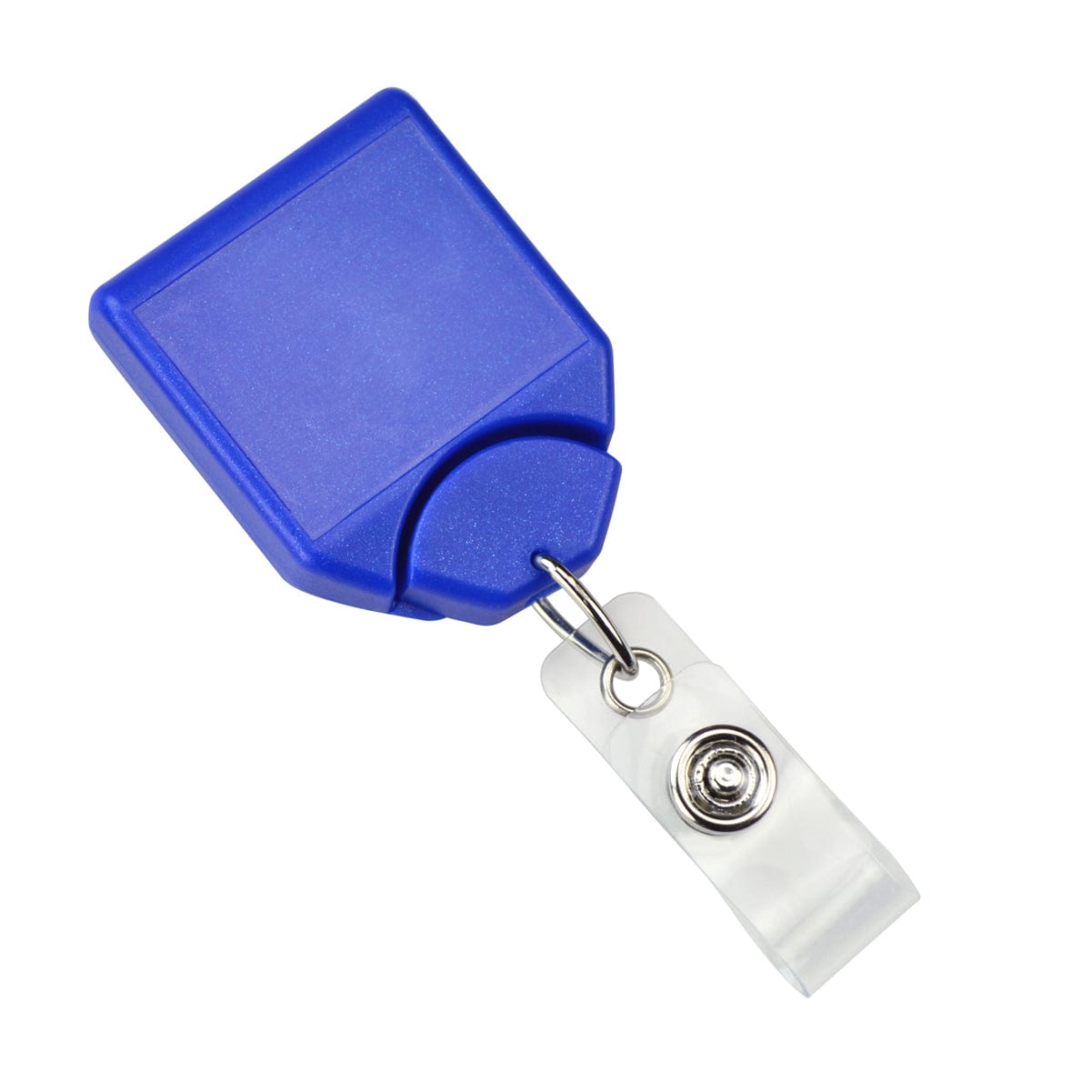 Translucent Royal Blue Max Label Round Badge Reel with Swivel Clip - 25pk