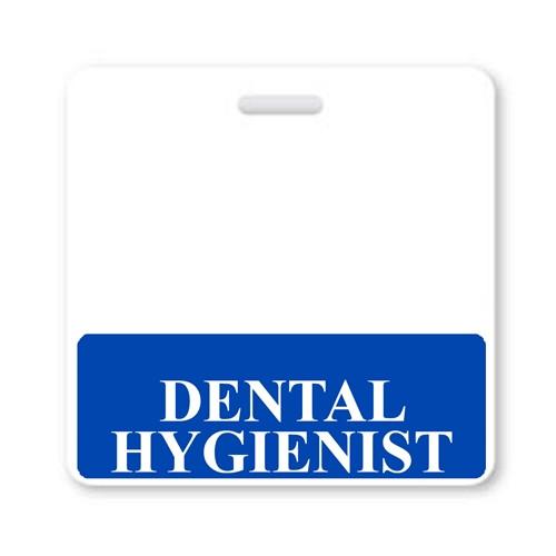 Dental HYGIENISTHorizontal Badge Buddy with Blue Border