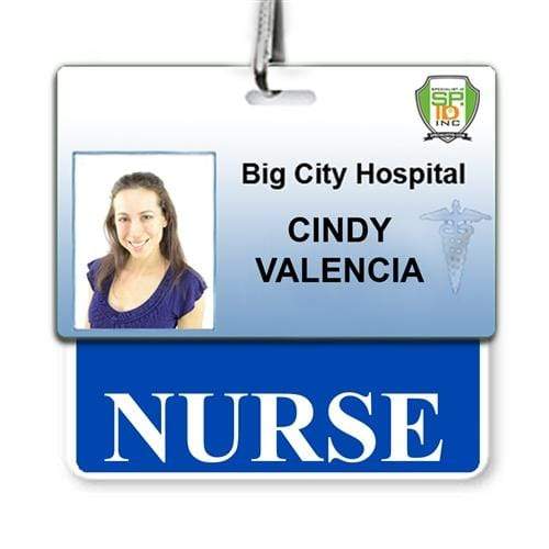 RN Horizontal Badge Buddy with Blue Border by Specialist ID