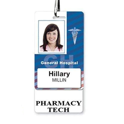 Pharmacy Tech Vertical Badge Buddy with White Border by Specialist ID
