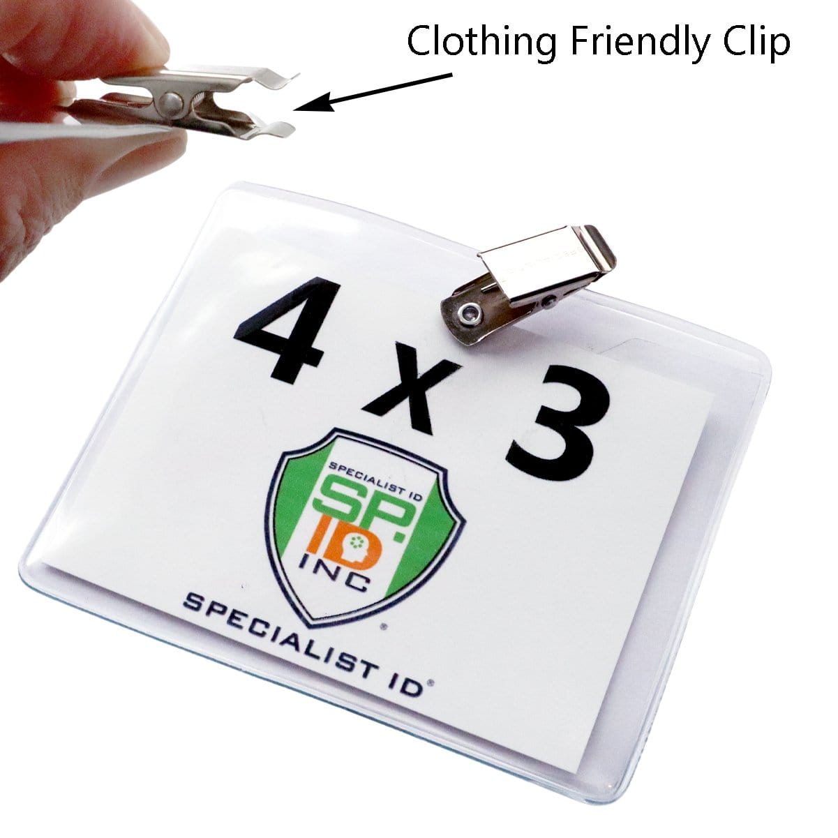 Clear Plastic Waterproof ID Holder w/ Badge Clip