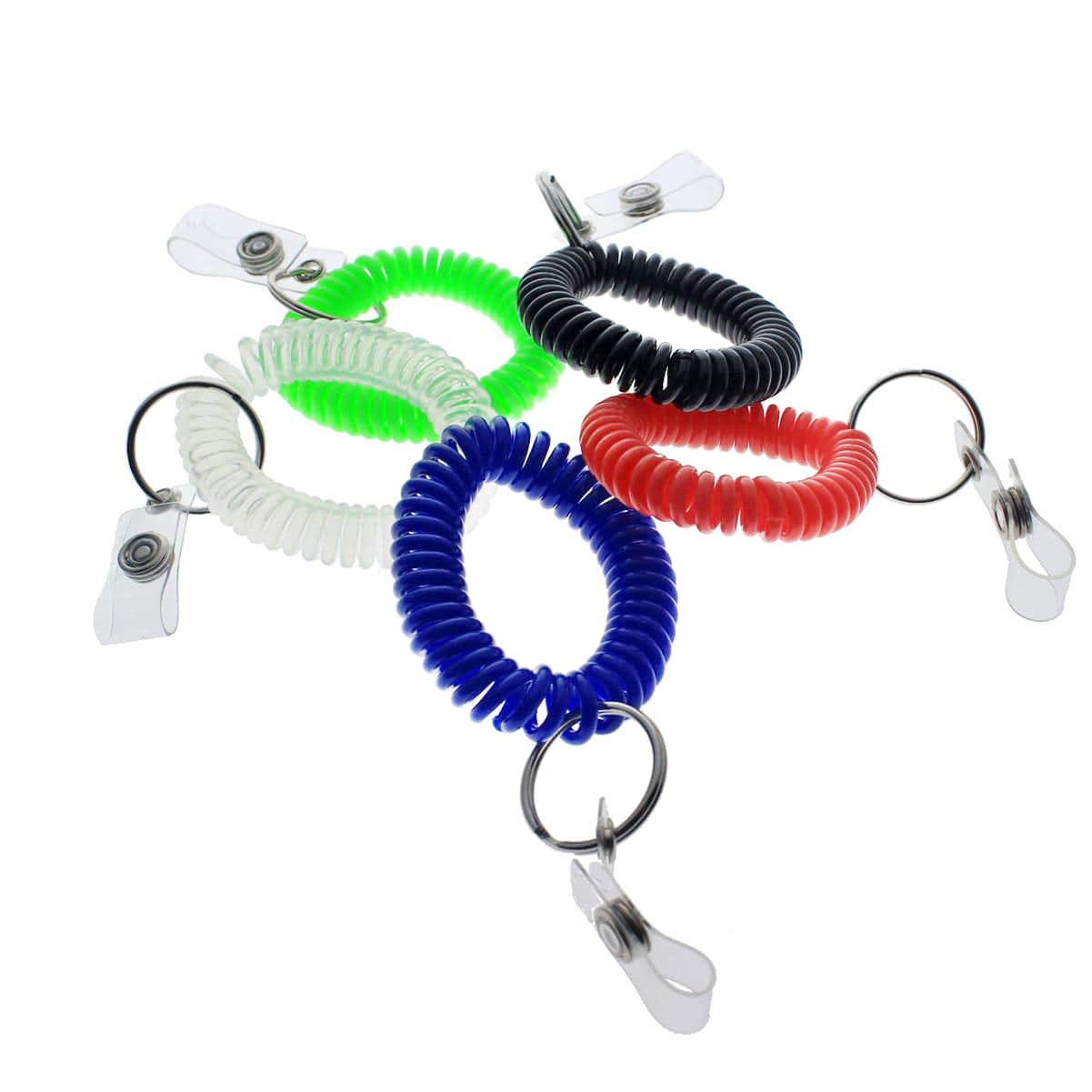 Plastic Coil Wrist Band Key Ring Stretchable Spring Bracelet Key Chain  Keyring Holder