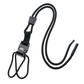 The Black EK Lanyard Plus II with Two Detachable Soft End Loops (10760) by EK USA is perfect for the outdoor lifestyle, offering an adjustable fit, detachable loops, a plastic lock, and a secure attachment method.