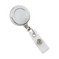 A stylish chrome badge reel with a belt clip, described as the Silver Chrome Plastic Badge Reel (P/N 2120-3030).