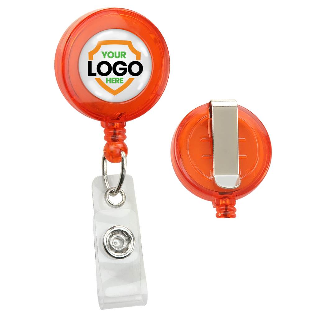 Translucent Clear Retractable Badge Reel with Belt Clip (2120-360X) -  Translucent White (clear)