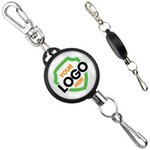 A Custom Retractable Ski Pass Holder - Heavy Duty Sport Reel (2120-4101) - Add Your Logo with a logo area and metal clips on both ends, perfect as promotional items for ski resorts.