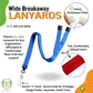 Promotional image for our Flat Wide Breakaway Lanyard with Swivel Hook - 5/8 Inch Width (2138-500X). Showcase the vibrant blue lanyard featuring a secure swivel hook, safety breakaway clasp, and flat ribbed fabric. Highlighting the product's affordability and comfort.