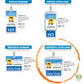 The image displays four different badge sizes and orientations (Vertical Standard, Vertical Extra Large, Horizontal Standard, Horizontal Extra Large) with sample ID badges labeled "John Snow, Doctor," perfect for a clinical environment. The Oversized STUDENT NURSE Badge Buddy - XL Badge Backer for Student Nurses - Horizontal Hospital ID Badge Buddies ensures longevity even in demanding settings.