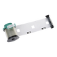 A roll of the Evolis LPS034NAA Clear Smart Cut Patch Lamination ribbon with a teal and black casing, unrolled to display the clear film with rectangular cutouts, compatible with Primacy, Primacy2, and Avansia Lamination ID Card Printers for up to 600 prints.