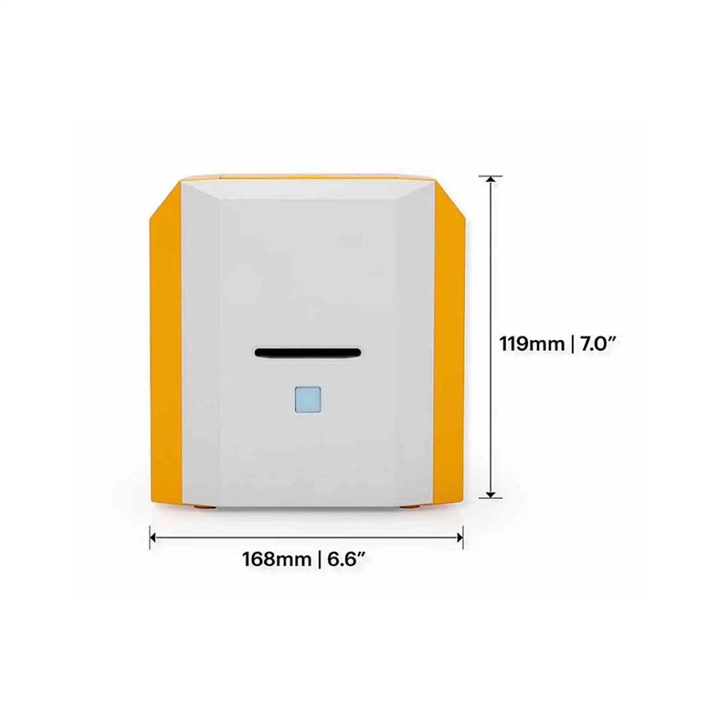 A yellow Kodak box measuring 259mm (10.2 inches) in width with the Kodak logo on the front, perfect for housing your Kodak ID100S Single-Sided Photo ID Card Printer (Manual Hand-Fed) or other manual feed printers.