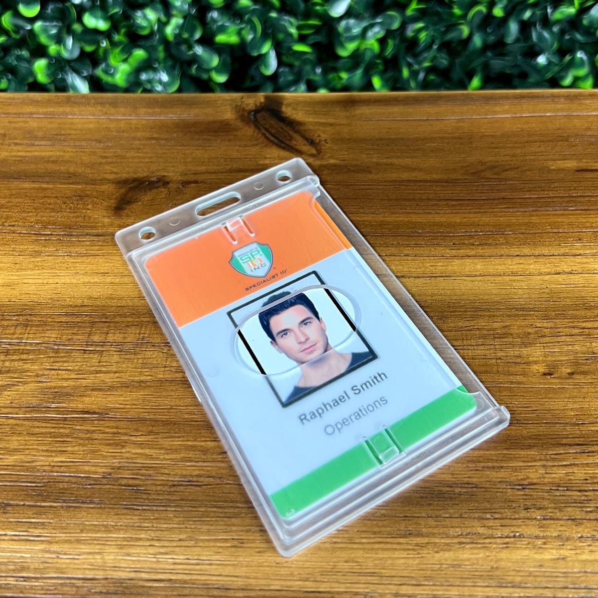 New Badge Portable Double-Sided Transparent Employee Plastic ID Card Holder  