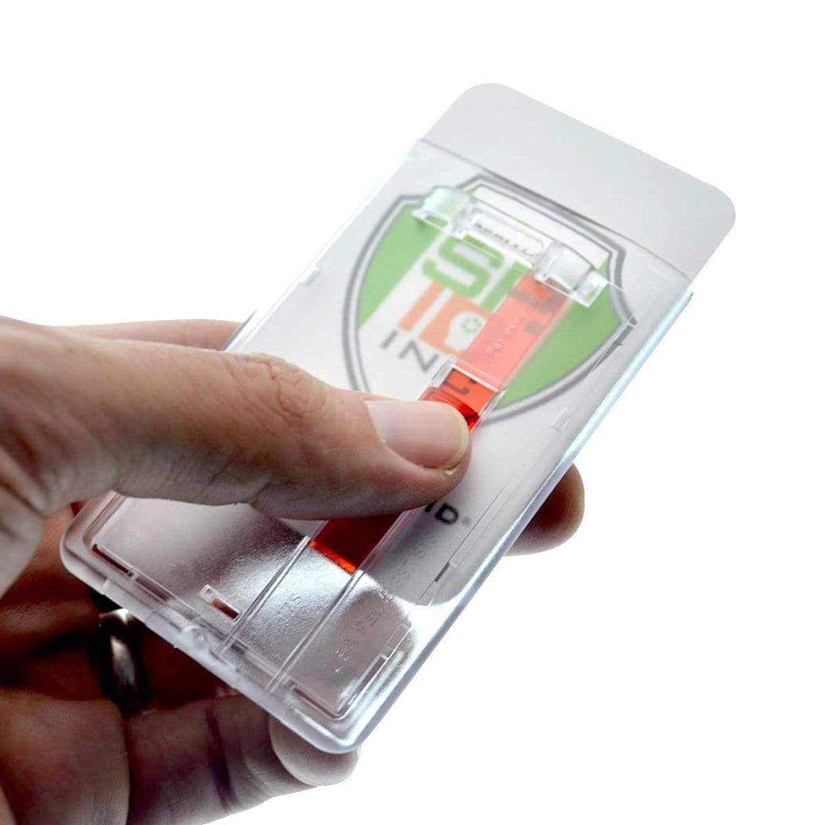  Hard Plastic Card ID Badge Holder with Keyring Heavy