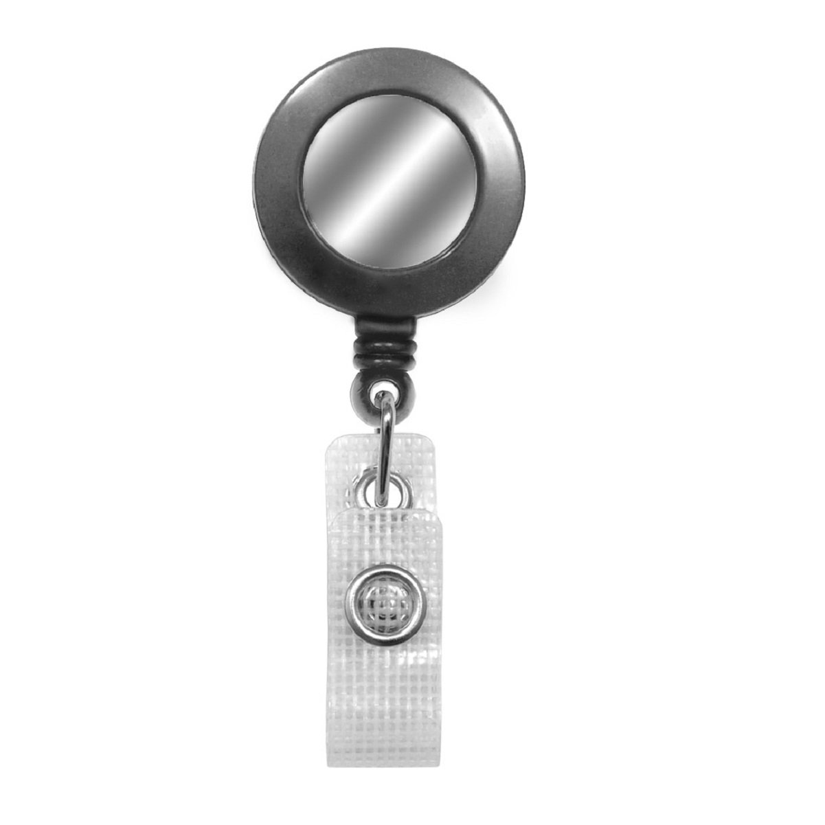 Round Retractable Badge Reel with Clear Vinyl Strap, Swivel Spring Cli