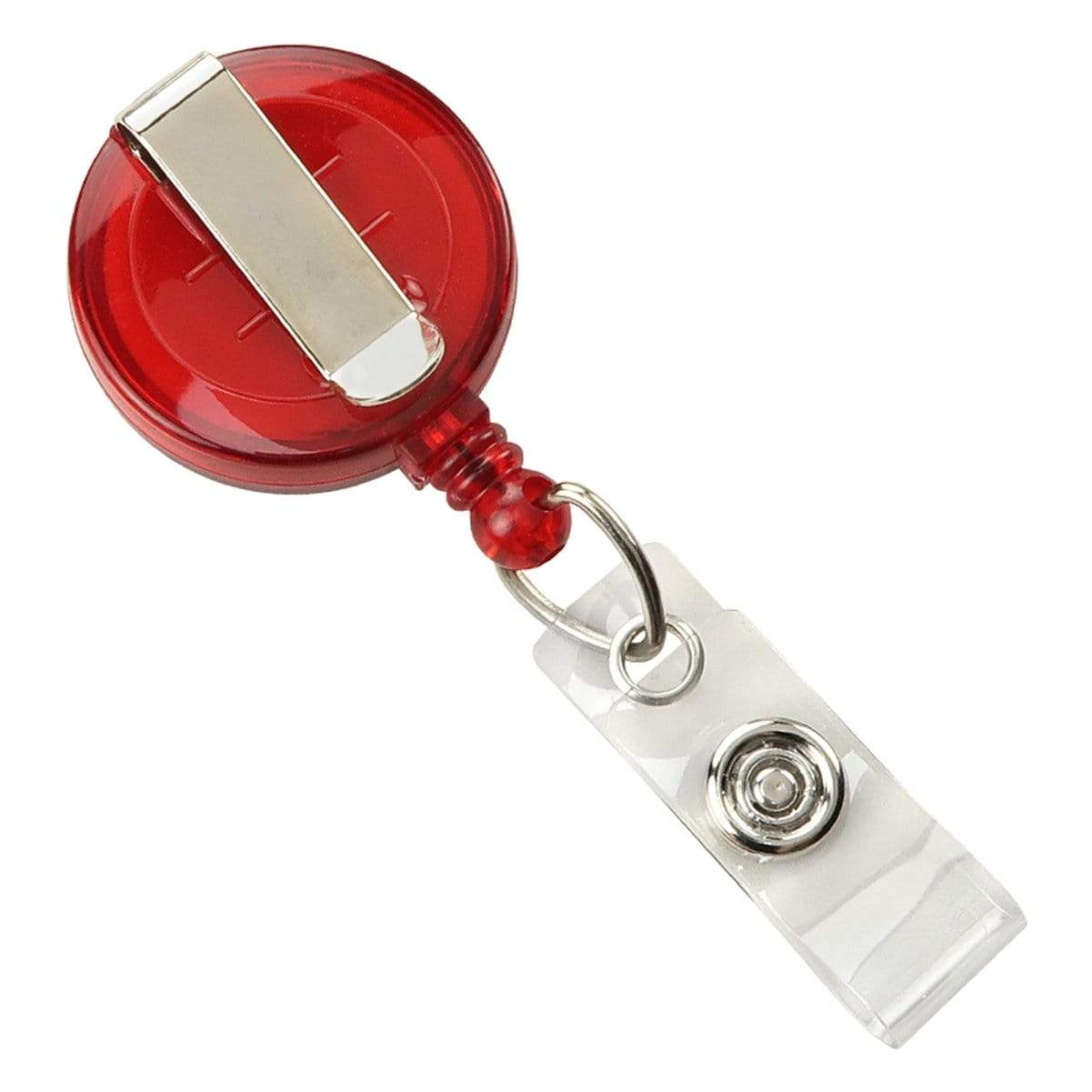 Round Retractable ID Badge Reel with PVC Strap & Belt Clip - Plain 10 Qty