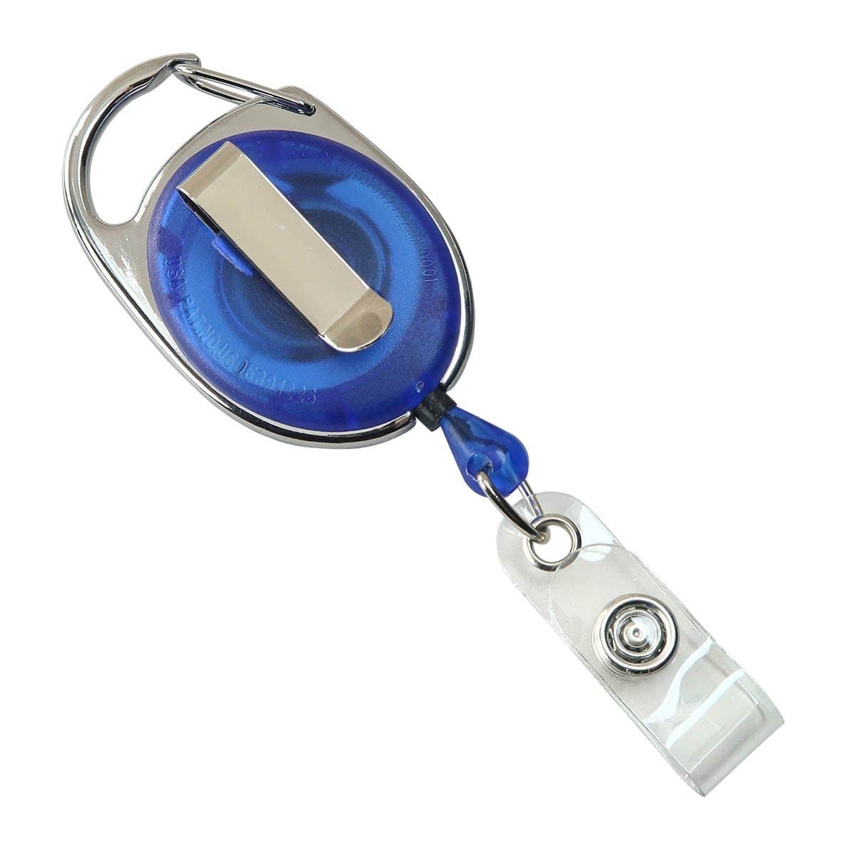 Translucent Blue Badge Reel / Clear Strap / Belt Clip (2124-3033)
