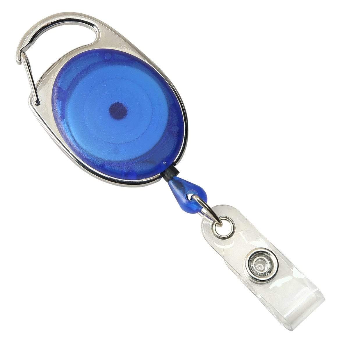 Promotional 30 Cord Round Jumbo Imprint Retractable Badge Reel with Metal Slip Clip Backing and Badge Holder - 4 Colors