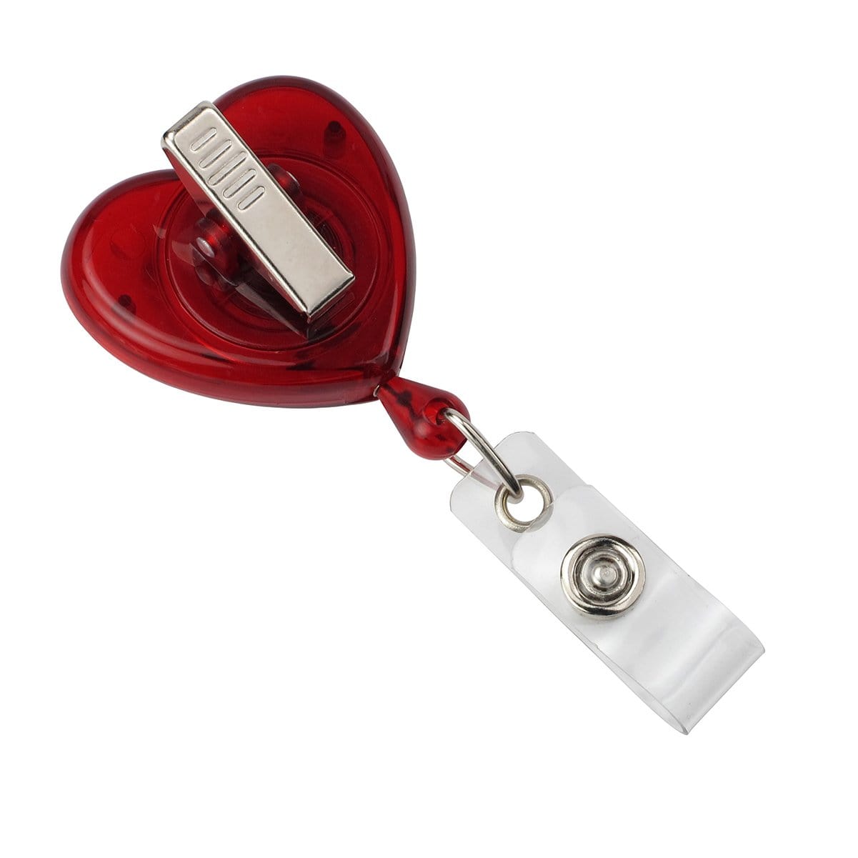 Heart Shaped Badge Reel With Rotating Spring Clip (P/N 2120-761X