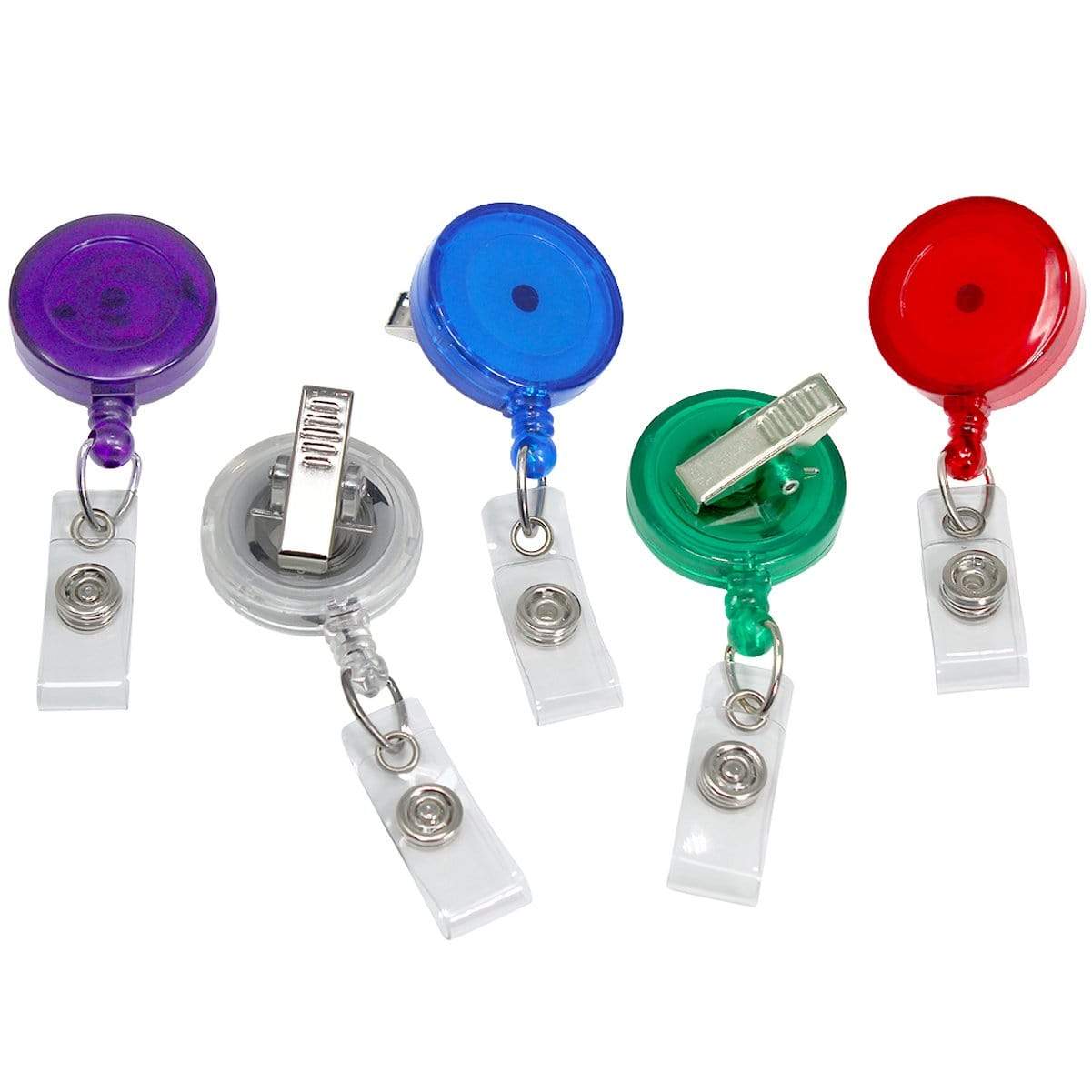 Translucent Badge Reel With Swivel Clip And Vinyl Strap Clip (P/N