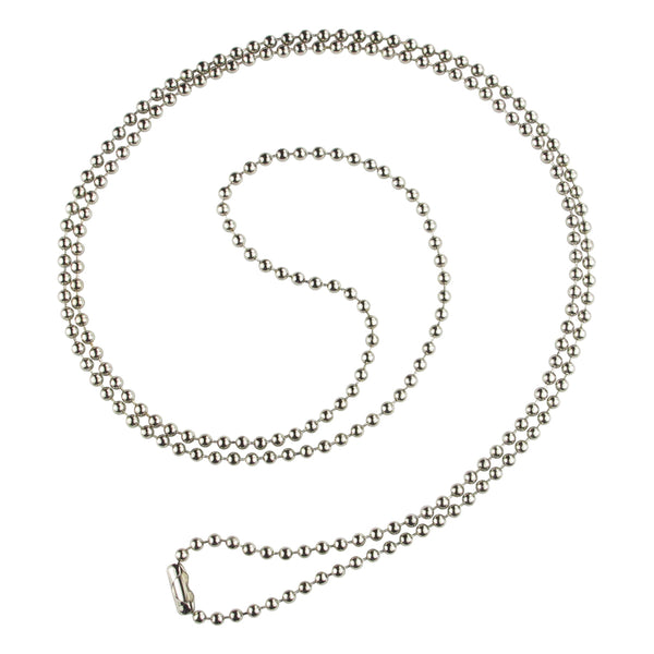 #13 Steel 1/4in. Thick Beaded Chain - Nickel Plated