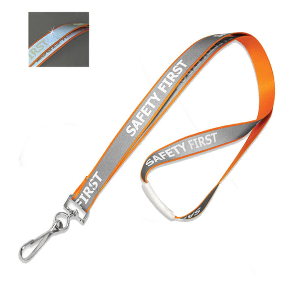 Reflective Safety First Printed ID Neck Lanyard with Metal Swivel Hook 2135-25XX