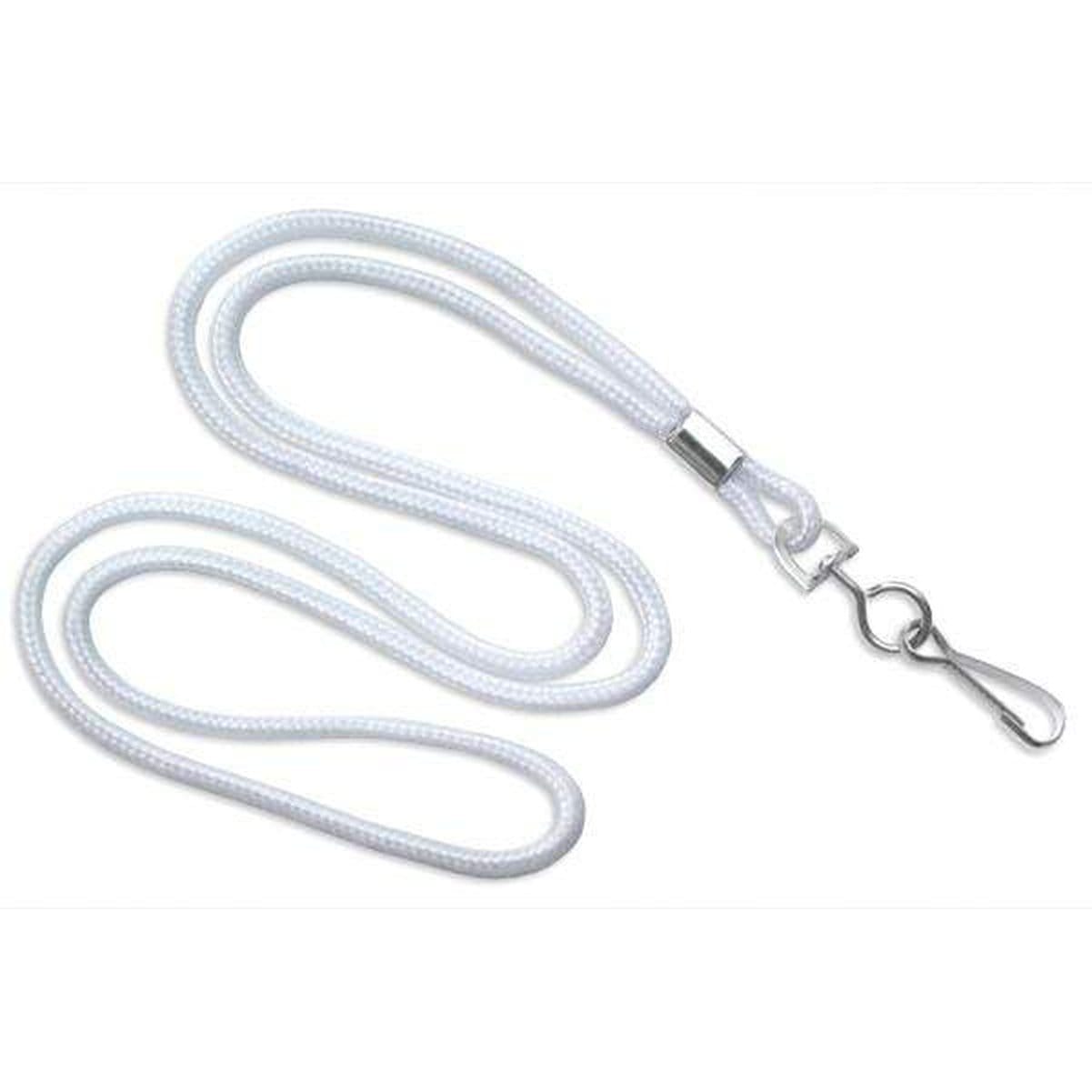 White Standard ID Neck Lanyard w/ Nickel Plated Steel Swivel Hook by Specialist ID, Packaged and Sold Individually