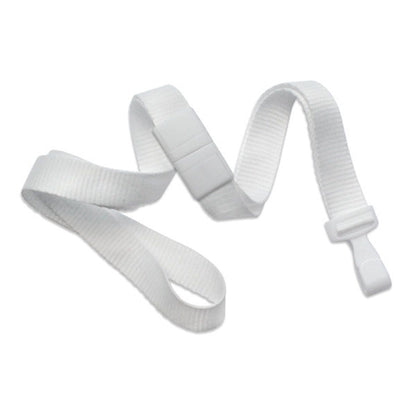 Wide 5/8 Lanyard with No Twist Plastic Hook (2138-478X) - White