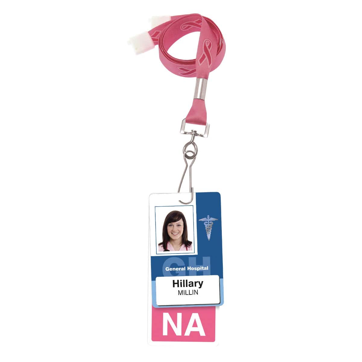 In October We Wear Pink Retractable ID Badge Reel • Breast Cancer