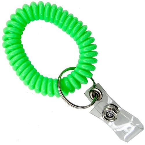 Keyring Spiral Plastic Key Chain Stretchable String Blue Black Clip Holder  Coil