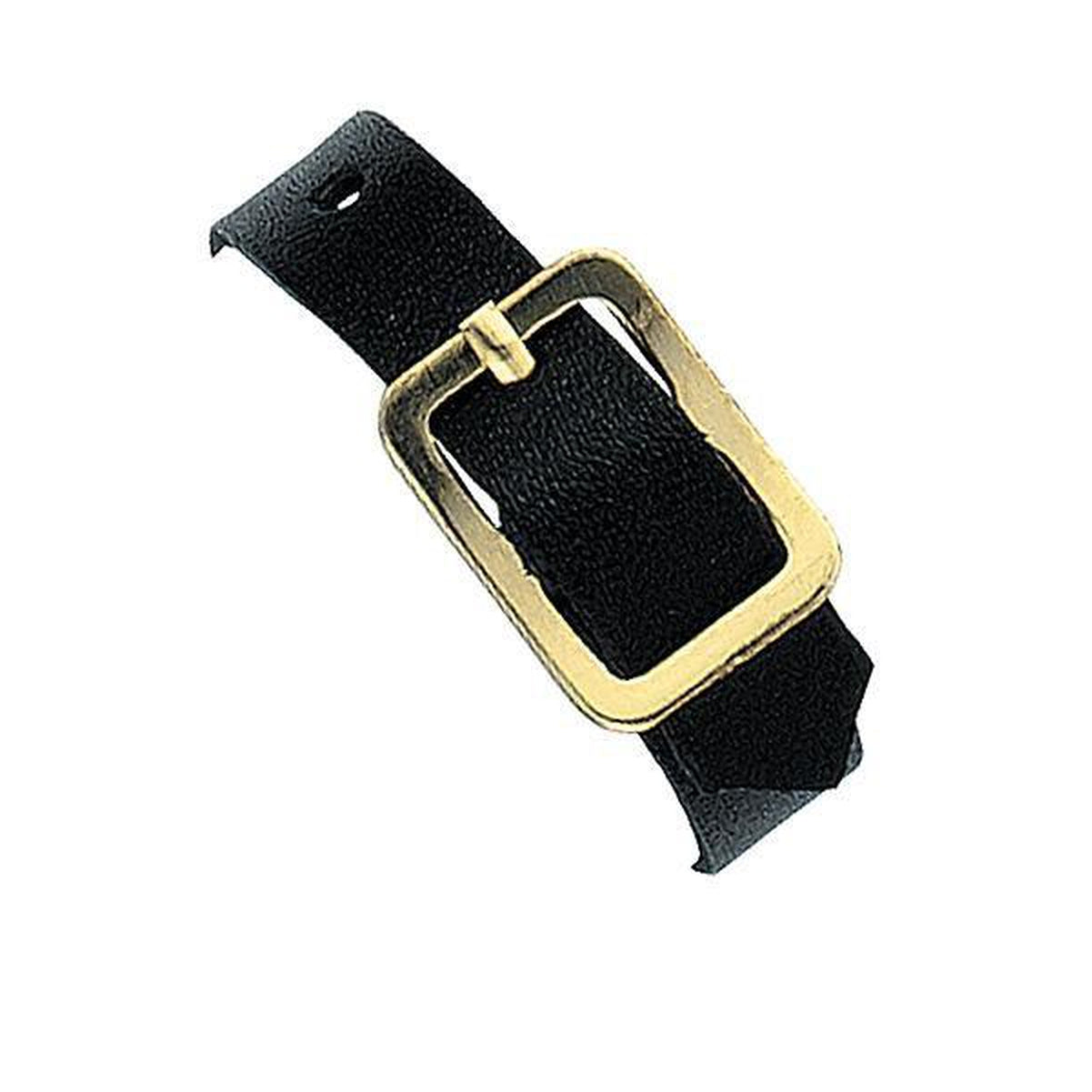 Black Genuine Leather Luggage Strap W/ Brass-Plated Buckle, 3 Holes  2420-1041