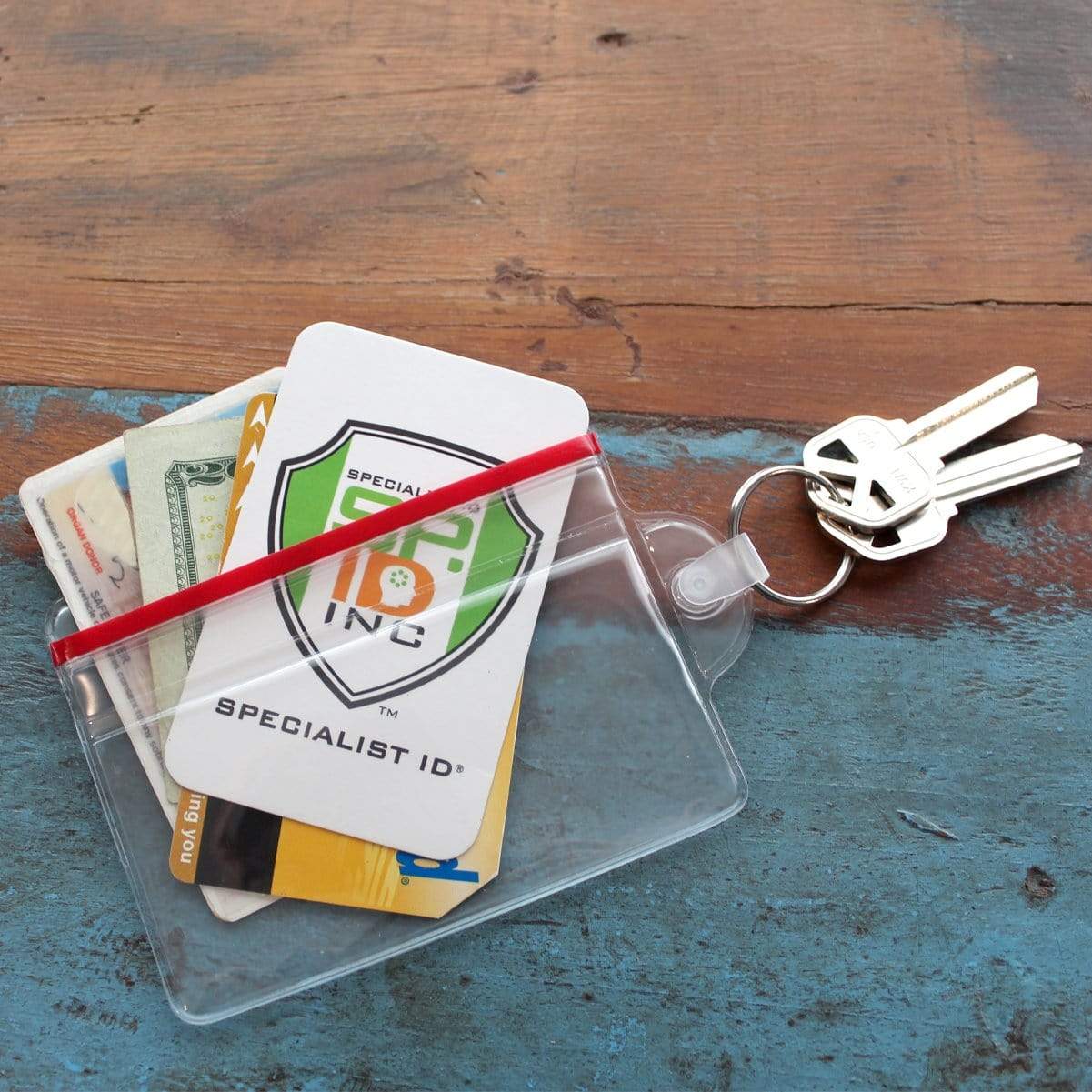 Best Seller: ID Holder With Key Ring Clear