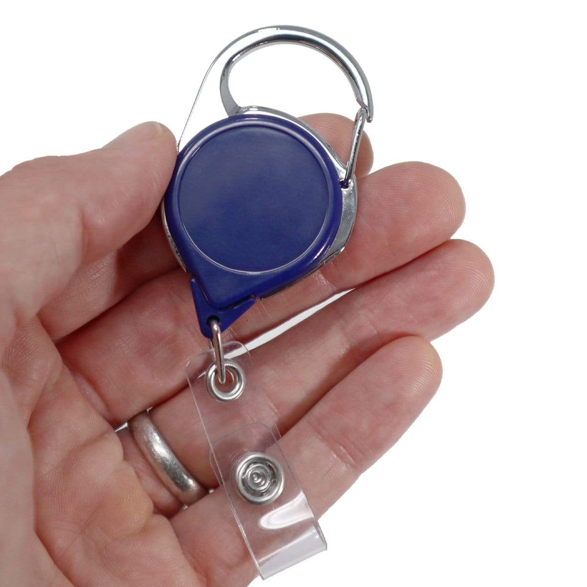 Retractable Badge Reel with Carabiner Badge Holder and Carabiner Clip and  Ring