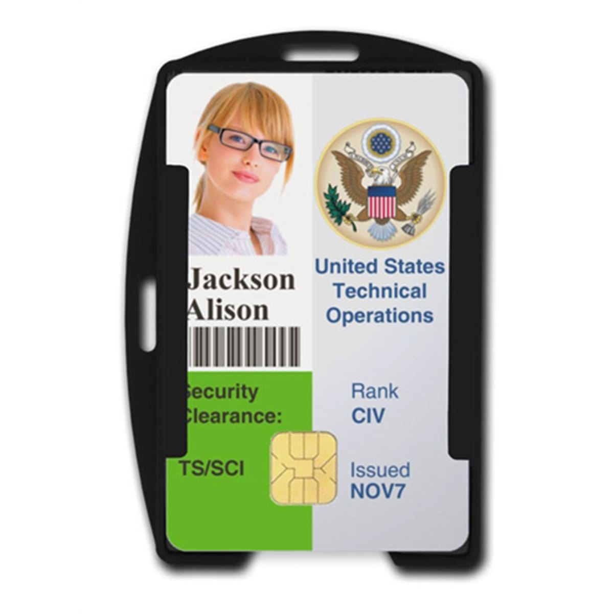 SkimSAFE FIPS 201 RFID Blocking Black Single Card ID Holder (P/N AH ...