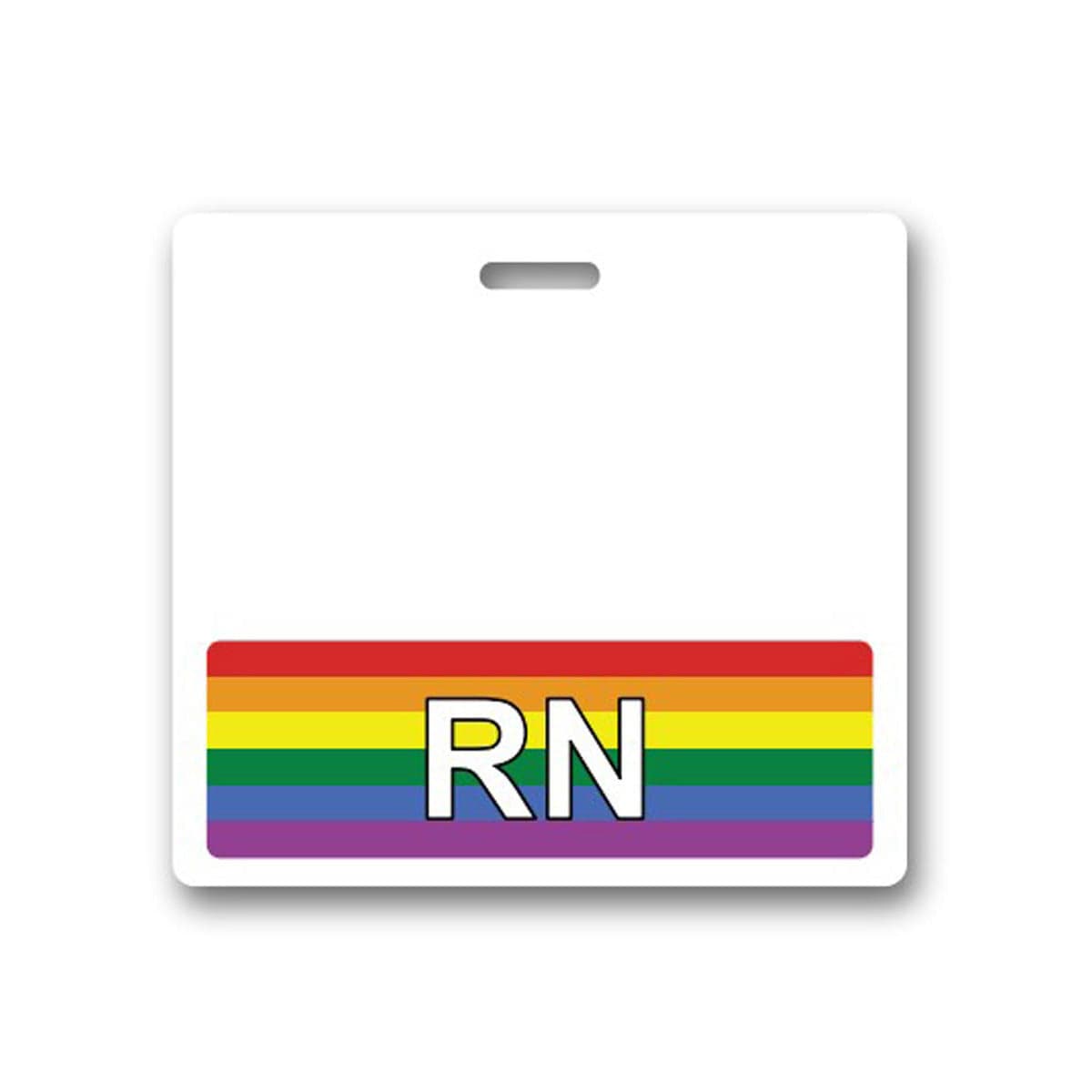  RN Badge Buddy - Purple with Medical Icons - Vertical