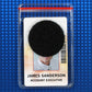 ID badge for "James Sanderson, Account Executive" with a black circle obscuring the person's face, secured in a Heavy Duty Resealable Badge Holder with Adhesive Hook & Loop Back (PPP-1).