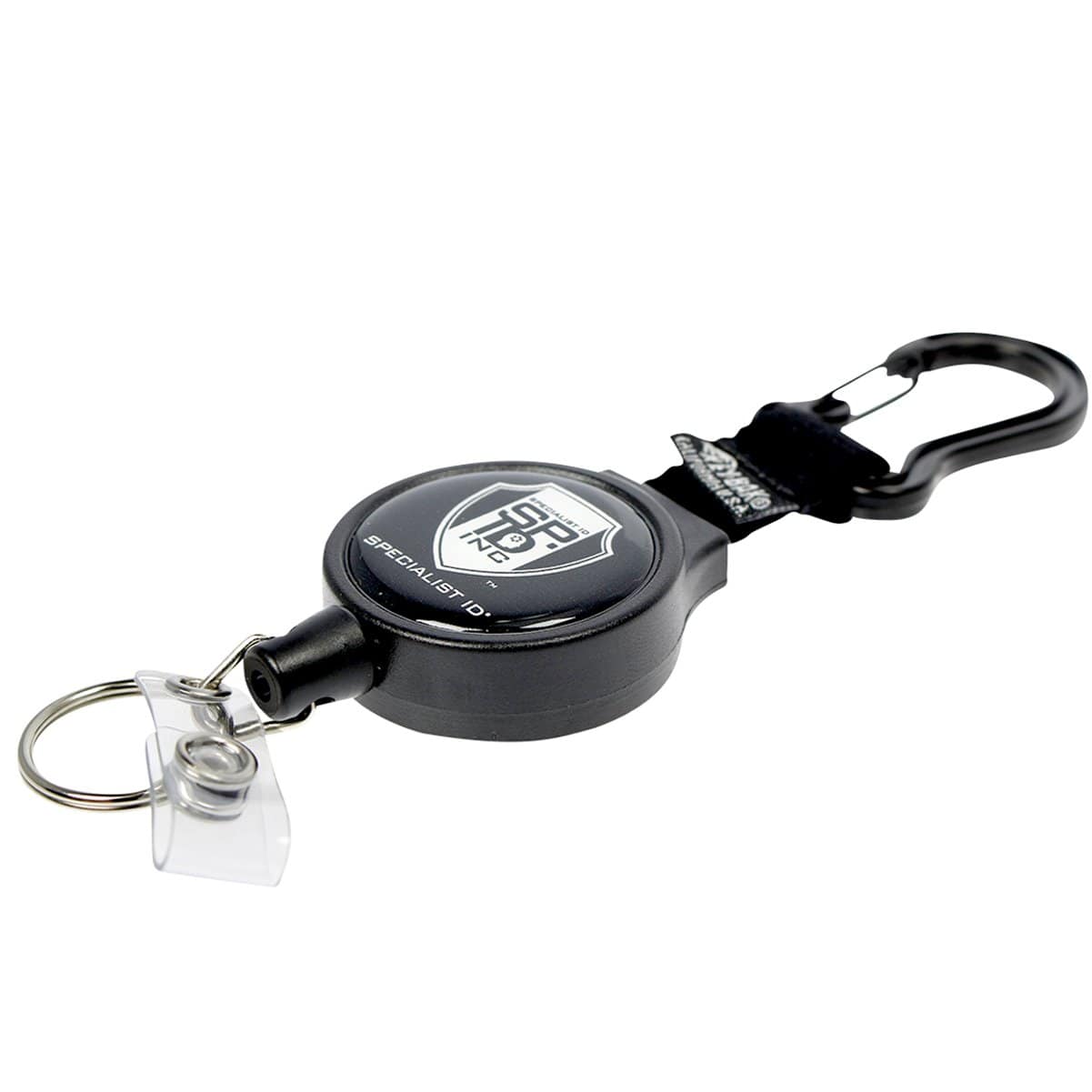 Zinc Alloy Badge Reel Keychain with Carabiner
