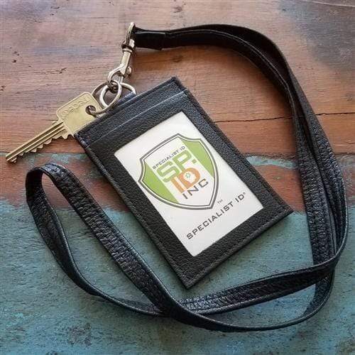 Badge Holder with 2 Lanyard Leather Easily Holds 1 to 6 Cards, Trifold  Heavy Duty ID Card Holder, fo…See more Badge Holder with 2 Lanyard Leather