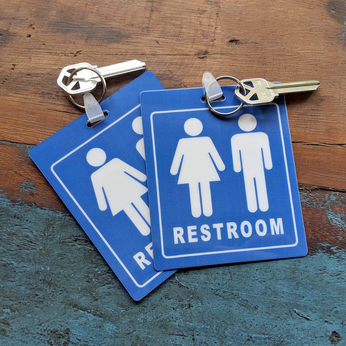 Restroom clearance key tag