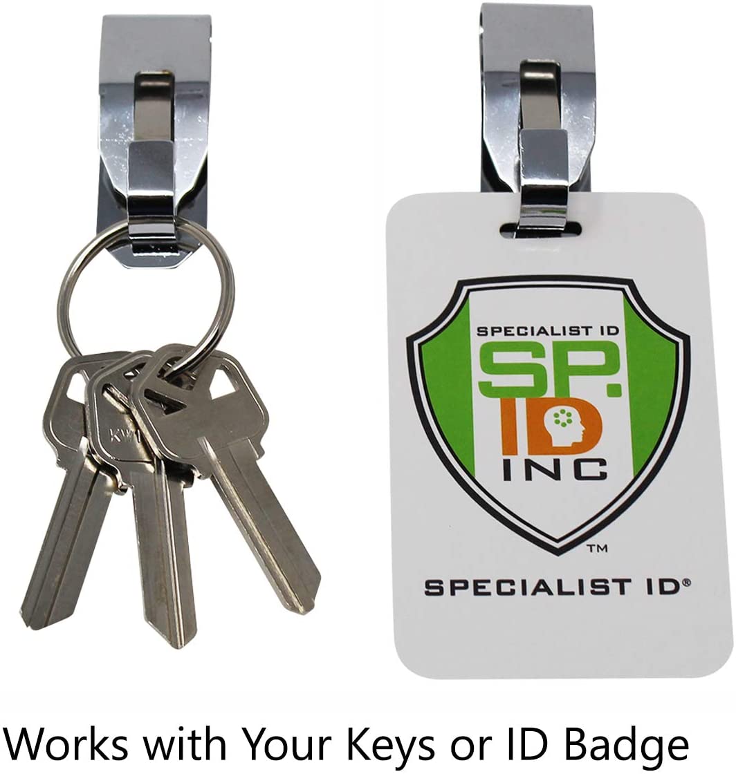 Top Loading Three ID Card Badge Holder with Heavy Duty Lanyard w/ Detachable Metal Clip and Key Ring by Specialist ID